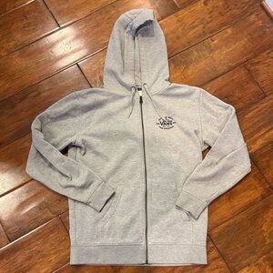 Mens S Vans Light Gray Full-Zip Hoodie
